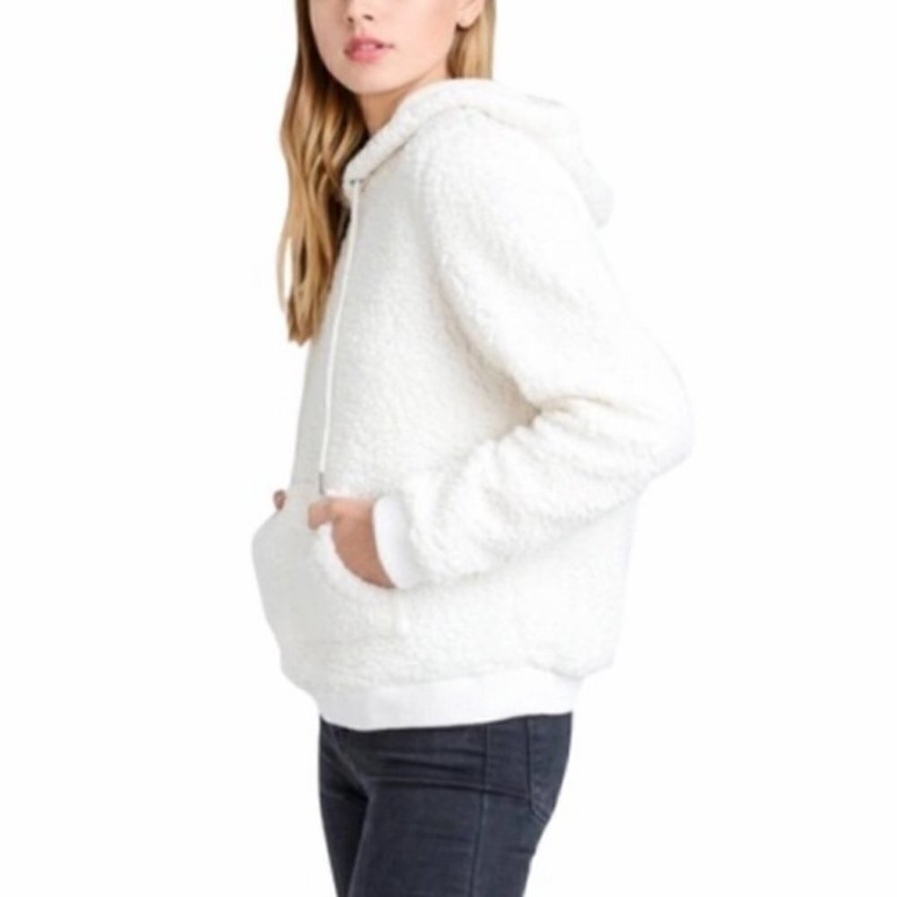 LOVE TREE FLUFFY PULL OVER HOODIE OFF WHITE SIZE SMALL